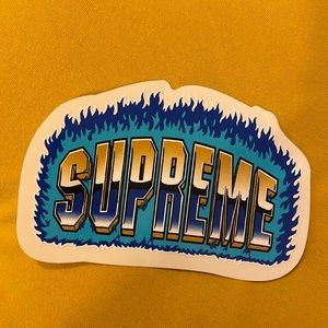 Authentic Supreme Chrome Fire Sticker Decal